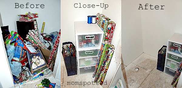 My Gift Wrap Storage Station Organized! - Mom Spotted